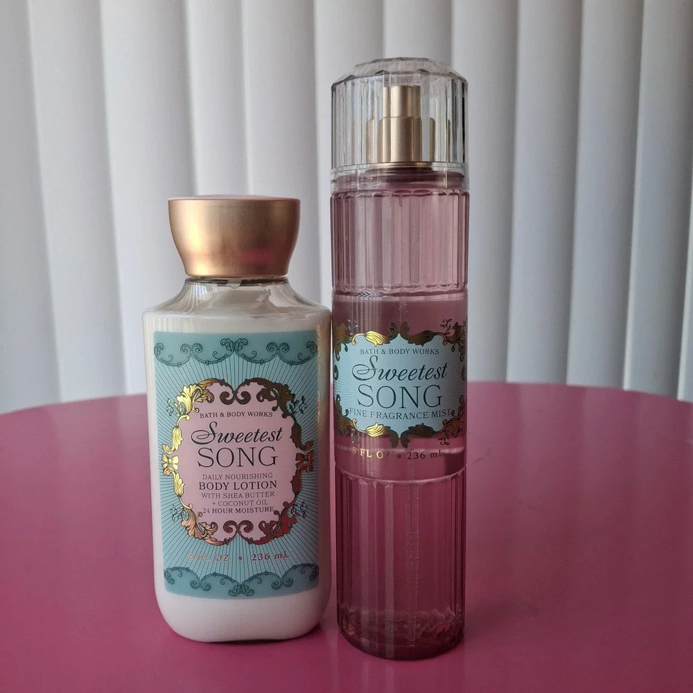 Bath & Body Works SWEETEST SONG Body Lotion & Fragrance Mist Set 8oz